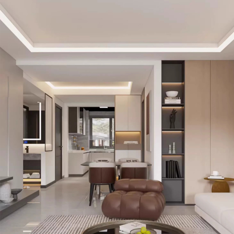 型阴角线条灯带线型灯阳角阴角线槽灯顶角发光餐厅顶角装灯装修设计师