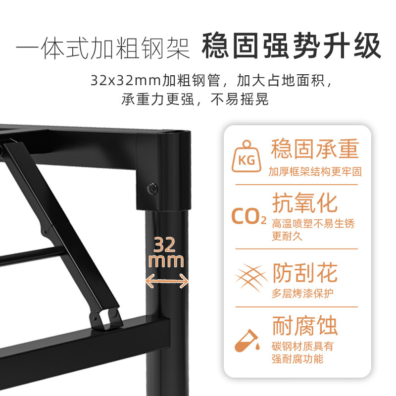 弘拜 可折叠电脑桌台式 书桌简易家用卧室学生写字桌简约宿舍长条小桌子