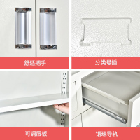 正斌钢制文件柜办公资料柜铁皮档案柜财务凭证柜带锁储物柜通玻器械柜