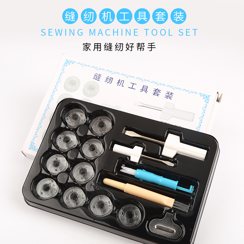 家用缝纫机压脚配件 多功能电动505A芳华 隐形拉链锁边压脚11件套 三维工匠 缝纫工具套装高清大图