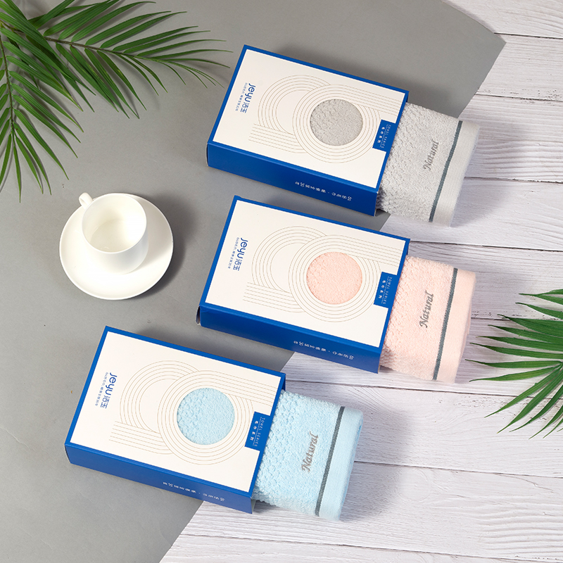 洁玉(Jeyu) 质素三套装礼盒 TG19-01C方巾+毛巾+浴巾(粉色)高清大图