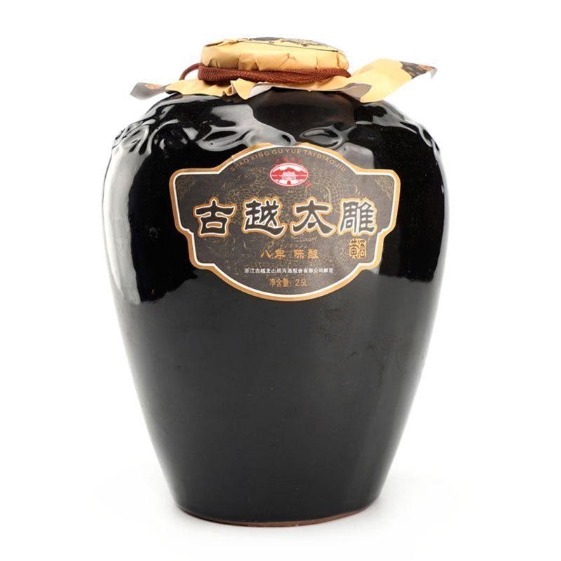 古越龙山 绍兴黄酒 八年陈酿古越太雕酒 花雕糯米酒 半甜型 2.5L 坛装