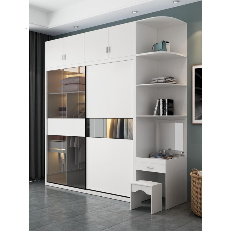 现代简约推拉衣柜经济型组装卧室大衣橱实木质2移衣柜_8_389_174高清大图