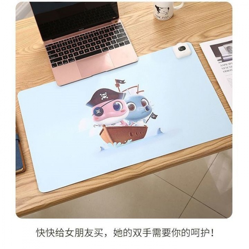 冬季暖桌垫发热桌垫学生时尚暖手桌垫电脑办公发热鼠标垫加热桌垫 [按钮]兔子女孩款