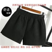女童灯芯绒短裤秋冬新款韩版儿童宝宝百搭洋气打底裤子靴裤潮 布料黑色短裤 80cm
