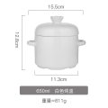 樱桃小炖盅陶瓷隔水炖带盖家用炖燕窝日式双盖双耳小号汤盅蒸蛋碗 白色炖盅-650ml