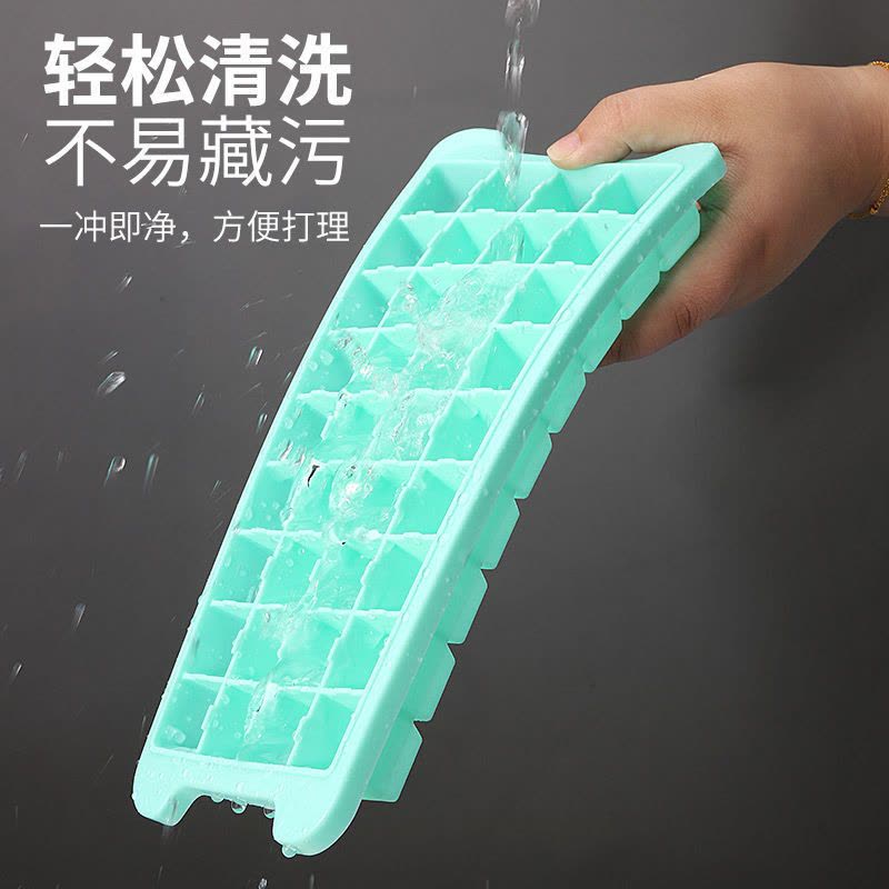 硅胶冰格冰块模具冰格袋家用冰箱速冻带盖自制冰块的模具|食品级硅胶[带盖24格绿]图片