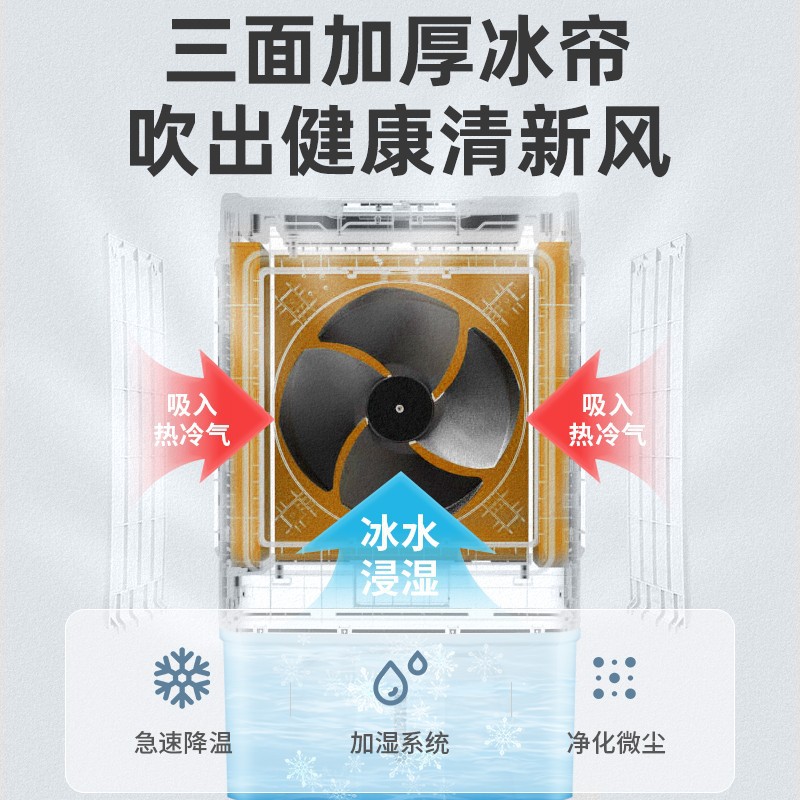 先科(SAST)工业冷风扇空调扇商用冷风机冷气机单冷型水冷风扇制冷机 40000风量机械款高清大图