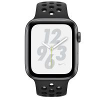 Apple Watch Series4 智能手表 GPS款 44毫米深空灰色铝金属表壳搭配煤黑配黑色 Nike 运动表带