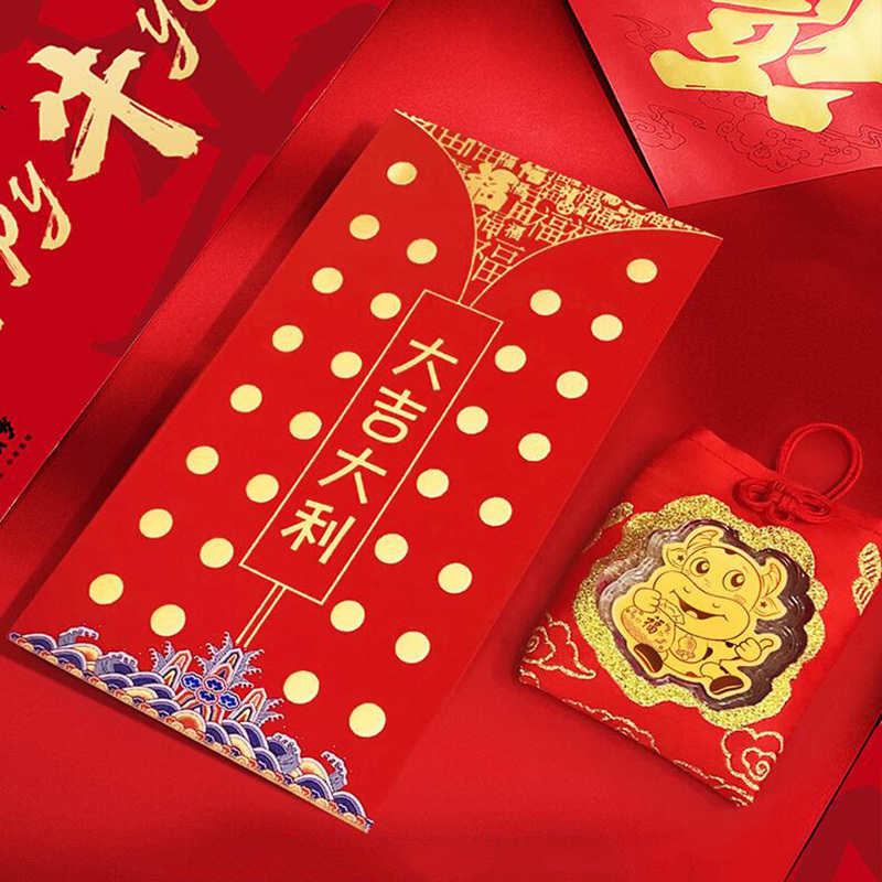 帛兰梓韵黄金牛年贺岁红包金生肖牛手机贴新年福袋压岁钱礼物背包镀金