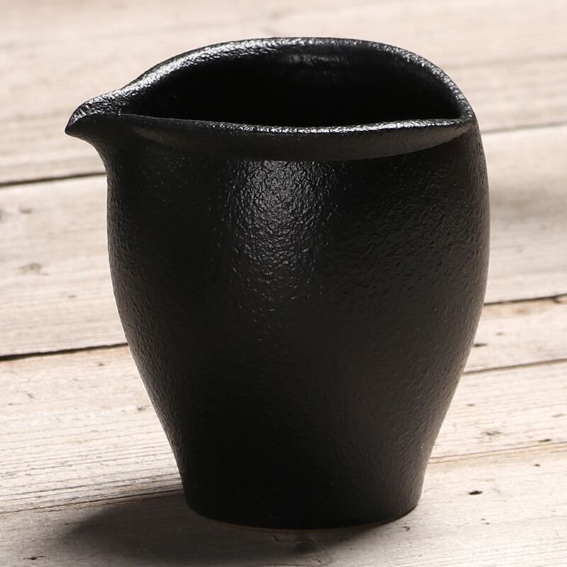 百鸿(Baihong)整套茶具锤纹黑陶茶壶套装家用办公功夫茶具陶瓷创意茶道泡茶 小暖壶D17头哑黑带杯垫套装D03