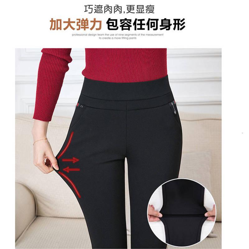 莆兮思puxisi秋季显瘦高腰打底裤外穿韩版铅笔裤黑色薄款九分裤子弹力胖mm