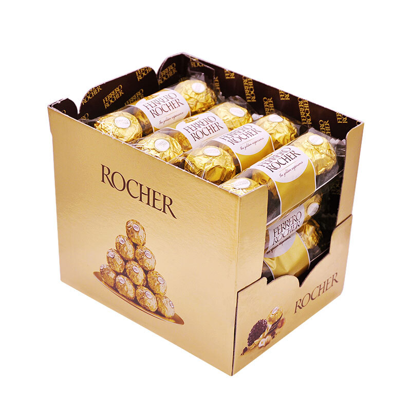 费列罗(FERRERO)榛果威化糖果巧克力制品 48粒礼盒装600g 金榜推荐 其他 其他