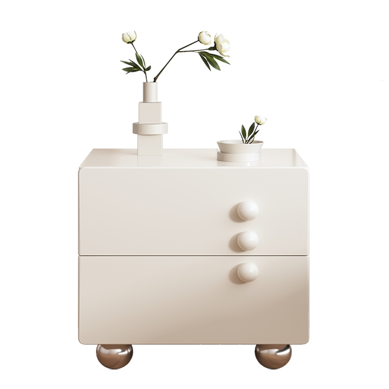古达奶油风床头柜简约现代创意床边柜小型卧室皮质收纳储物柜
