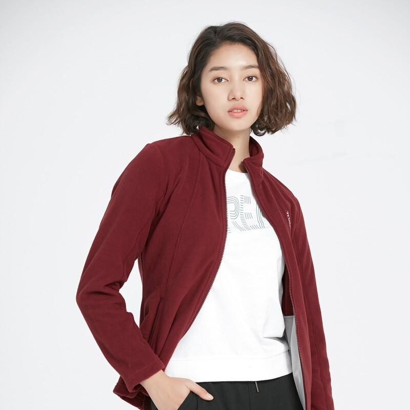 衣女士摇粒绒开衫外套立领加厚保暖抓绒户外服装秋冬季户外女式防风