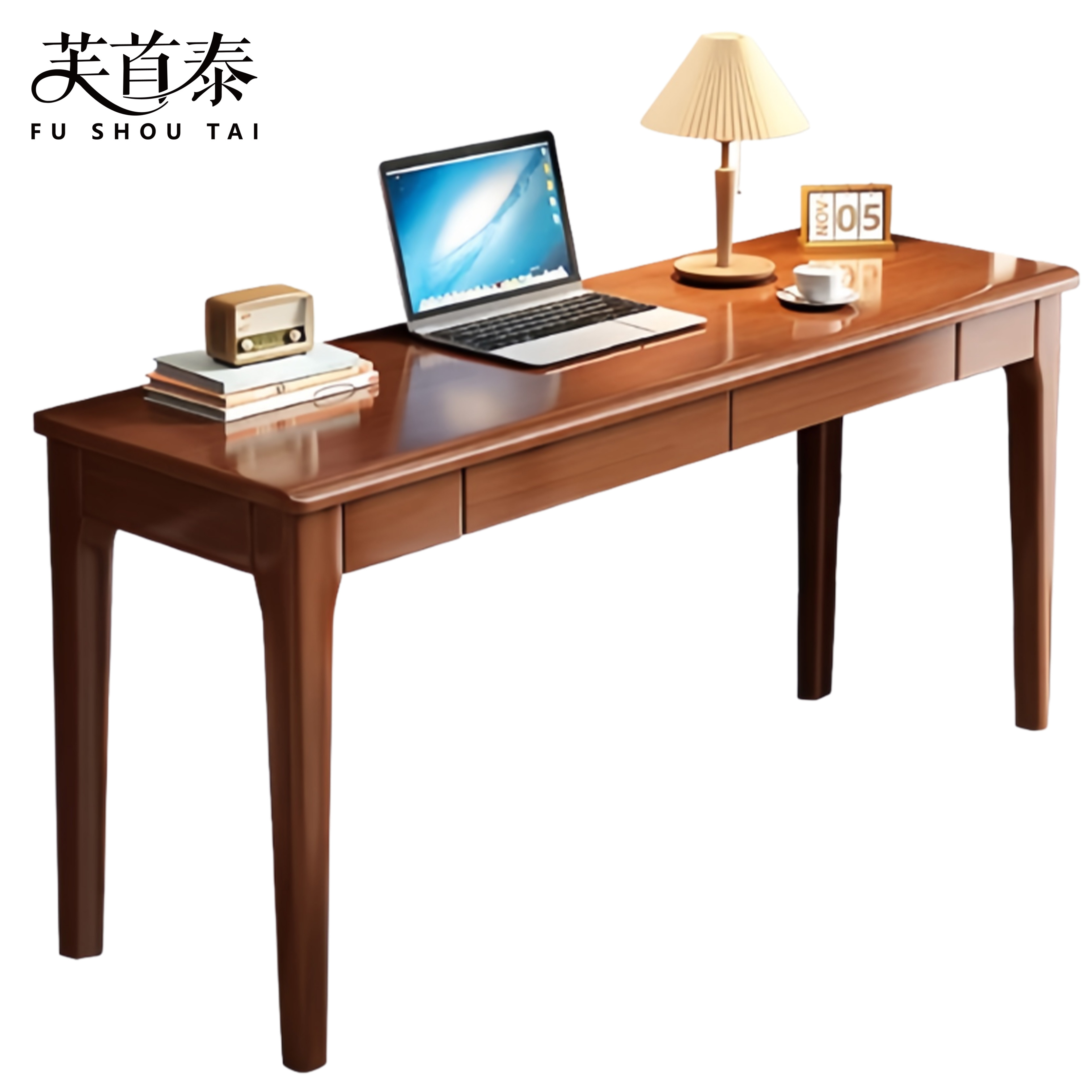 芙首泰书桌双抽1400*600*750mm张高清大图
