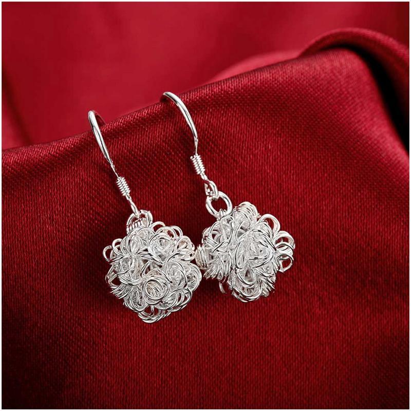 E076Women silver plated earring镀925纯银日韩时尚个性耳环耳饰