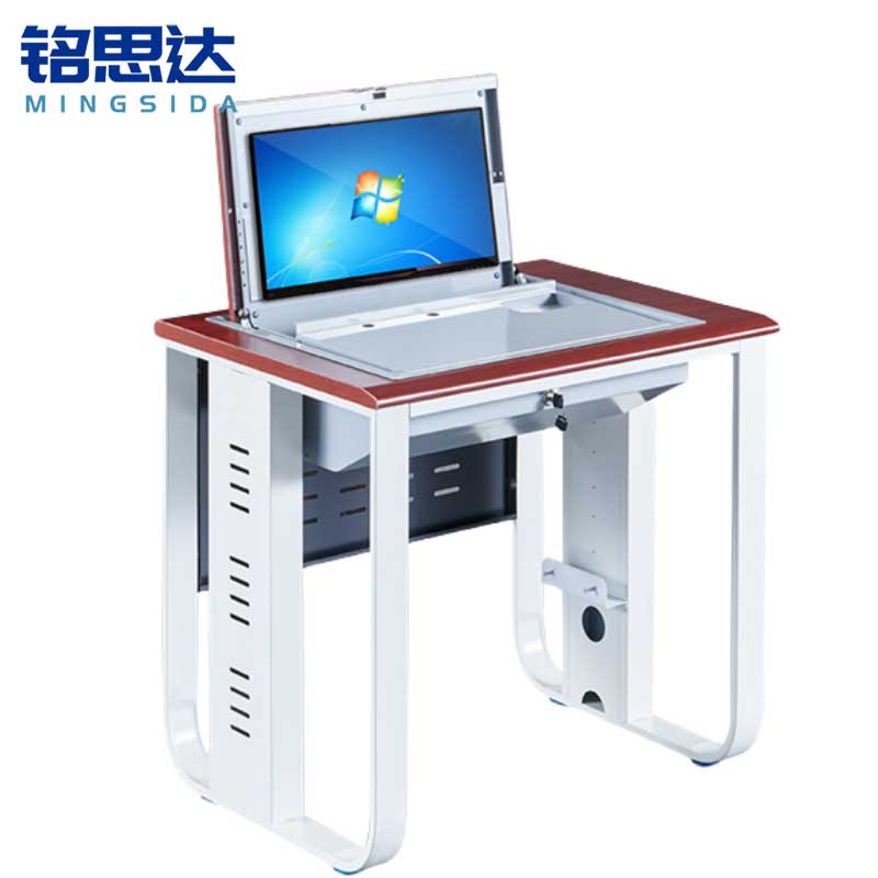 铭思达翻转电脑桌单人位张高清大图