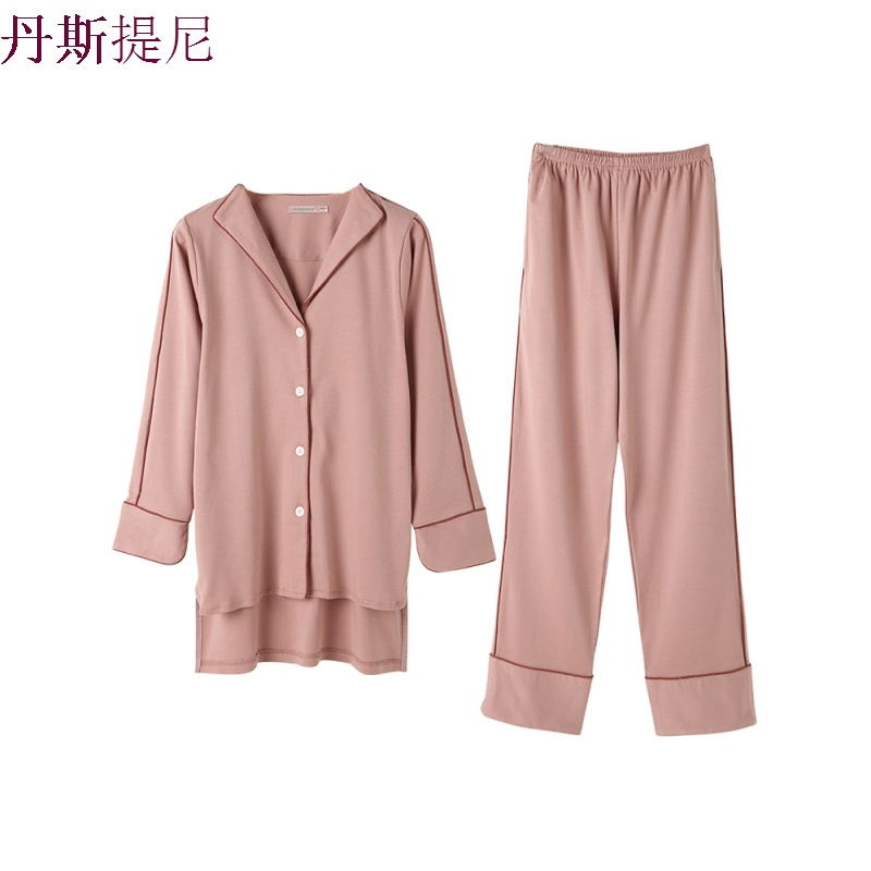 春秋季女士睡衣长袖纯棉韩版全棉大码可外穿家居服秋冬套装