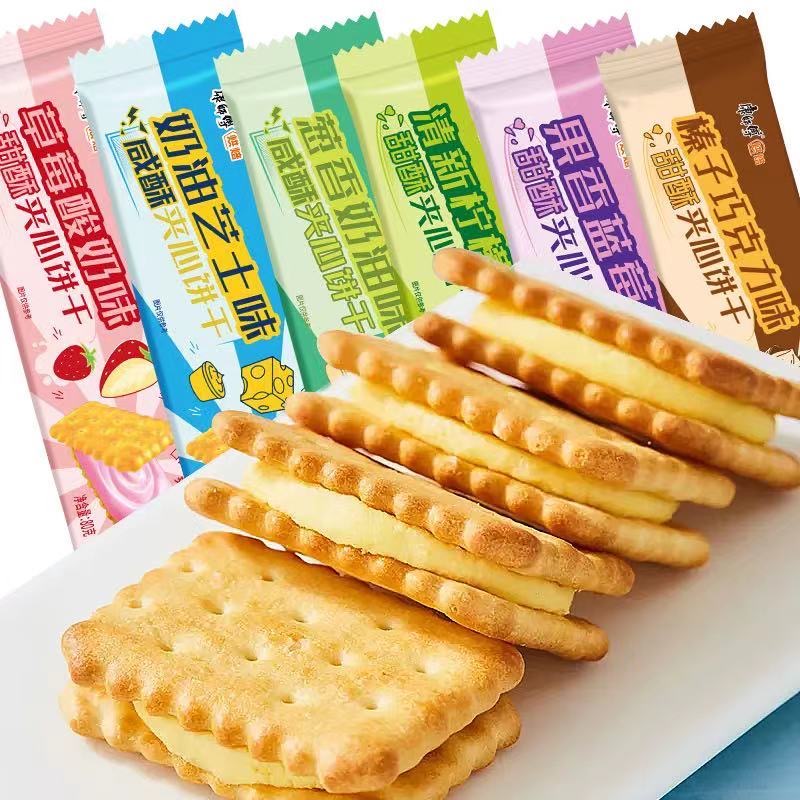苏宁宜品康师傅葱香夹心饼干80克袋装低糖酥脆美味零食小吃葱香奶油味80g*1高清大图