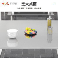 质凡不锈钢连体餐桌椅组合 餐厅食堂不锈钢八仙桌