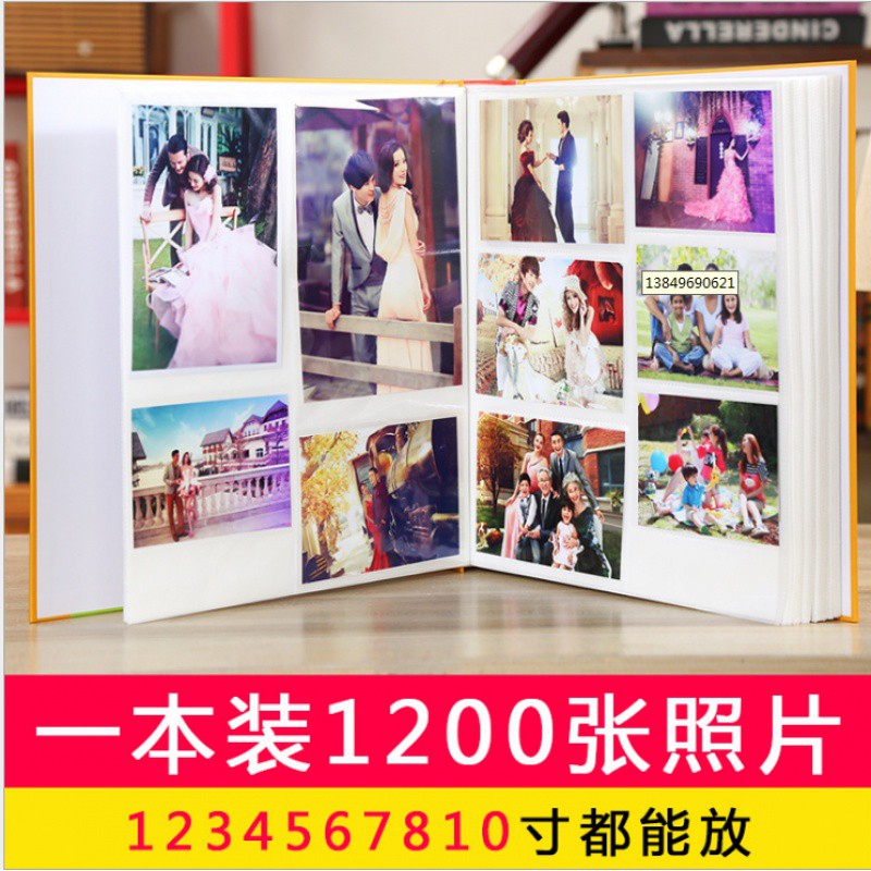 相册本插页式家庭5678寸过塑混合一本装1200张10寸大容量影集 三维工匠 大5寸400张相册图案随机发高清大图