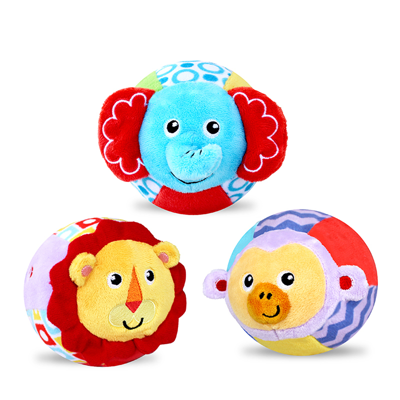 费雪(Fisher-Price)儿童玩具摇铃布球婴幼儿宝宝手抓球