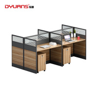 DYUANS东原屏风办公桌2.4米四人位板式屏风桌王字型职员电脑桌DY-L2404