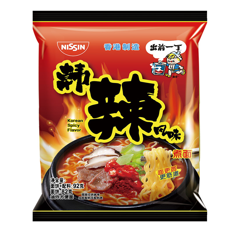 中国香港出前一丁方便面 韩辣味100g 方便速食泡面拉面办公室 熬夜 新品