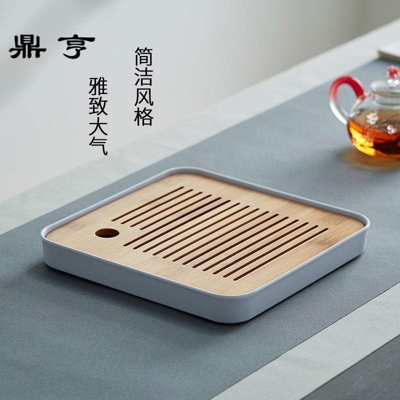 鼎亨 功夫茶具家用茶盘大小号储水式竹制盘面简约干泡台