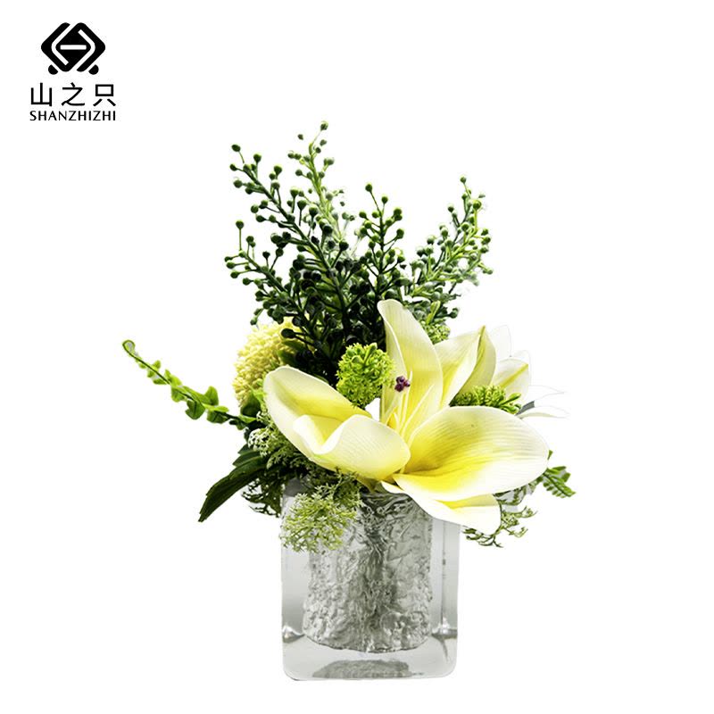 山之只 仿真装饰 树脂花瓶花艺百合 MZ072 个图片