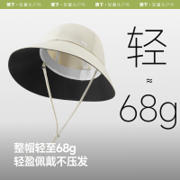 蕉下女士侧脸防晒黑胶渔夫帽BM714