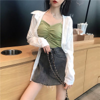 波迷娜(BOMINA)心机小吊带美背夏季性感百搭抹胸上衣蹦迪春装2021款性感气质小吊带背心女夏外穿韩版内搭 绿色 均码
