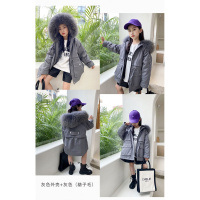 举翼王子男女中小儿童獭兔皮毛一体内胆派克服毛毛皮草外套中长款宝宝