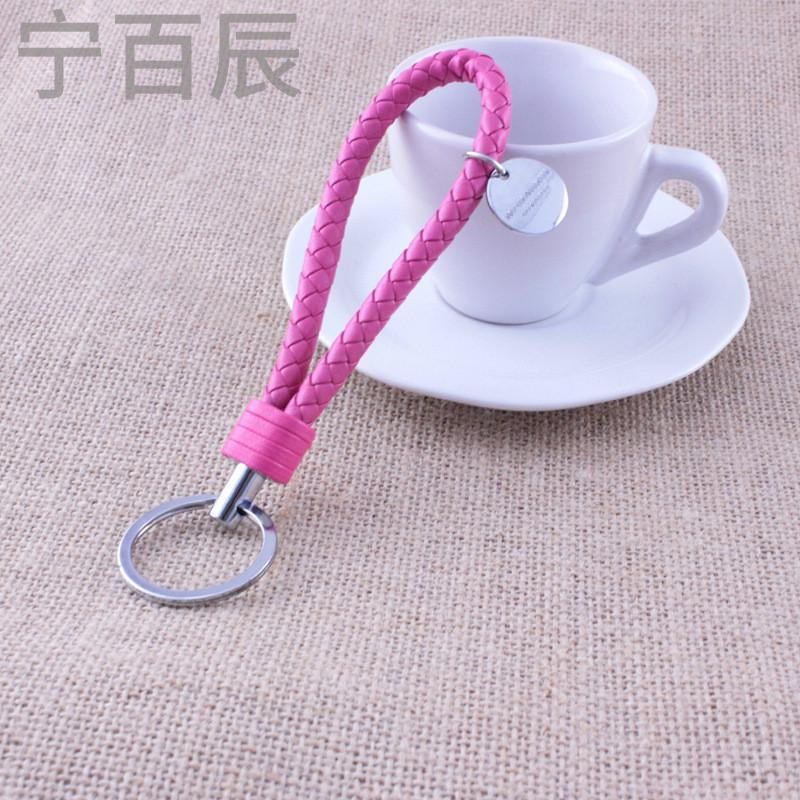 宁百辰创意女士编织皮绳包边钥匙扣情侣包包挂件创意赠品小礼品厂家批