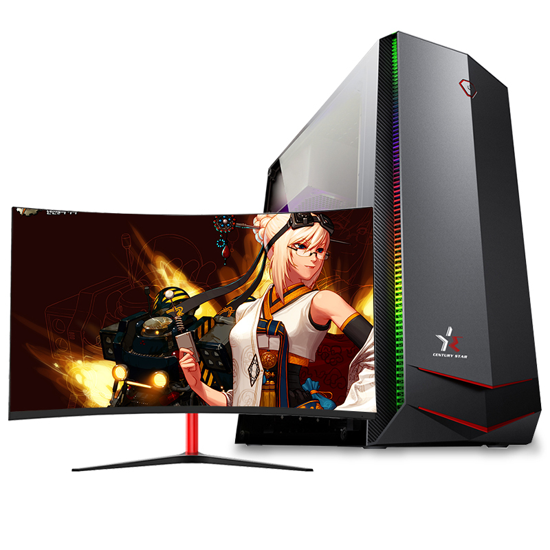世纪之星 i7级六核至强E5 2620/GTX1050独显/8G内存/256G固态+500G机械盘 高效家用办公娱乐学生游戏电脑 台式机 组装电脑 台式电脑 电脑主机+27英寸全套