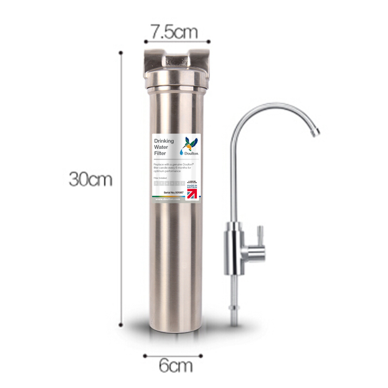 道尔顿(Doulton) 净水器家用台下直饮高端厨房净水除垢HISM12 SI拉丝不锈钢