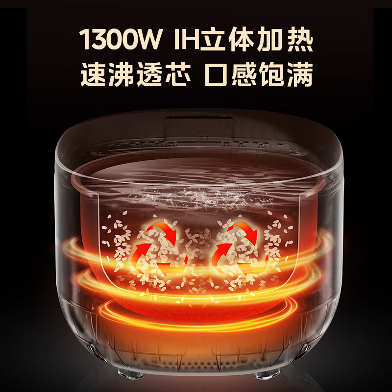 美的4L电饭煲家电磁加热大容量多功能智能预约定时煮粥加厚精铁釜内胆CFB4080HL高清大图