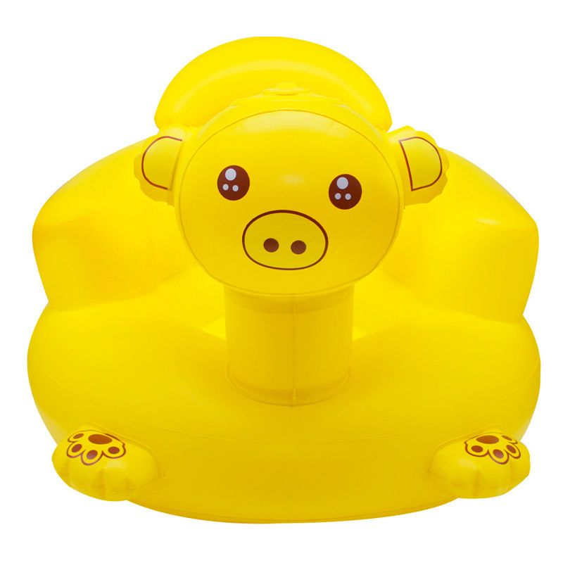 宝宝充气学坐椅多功能训练椅儿童座椅bb沙发婴儿吃饭餐椅靠背椅普通猪