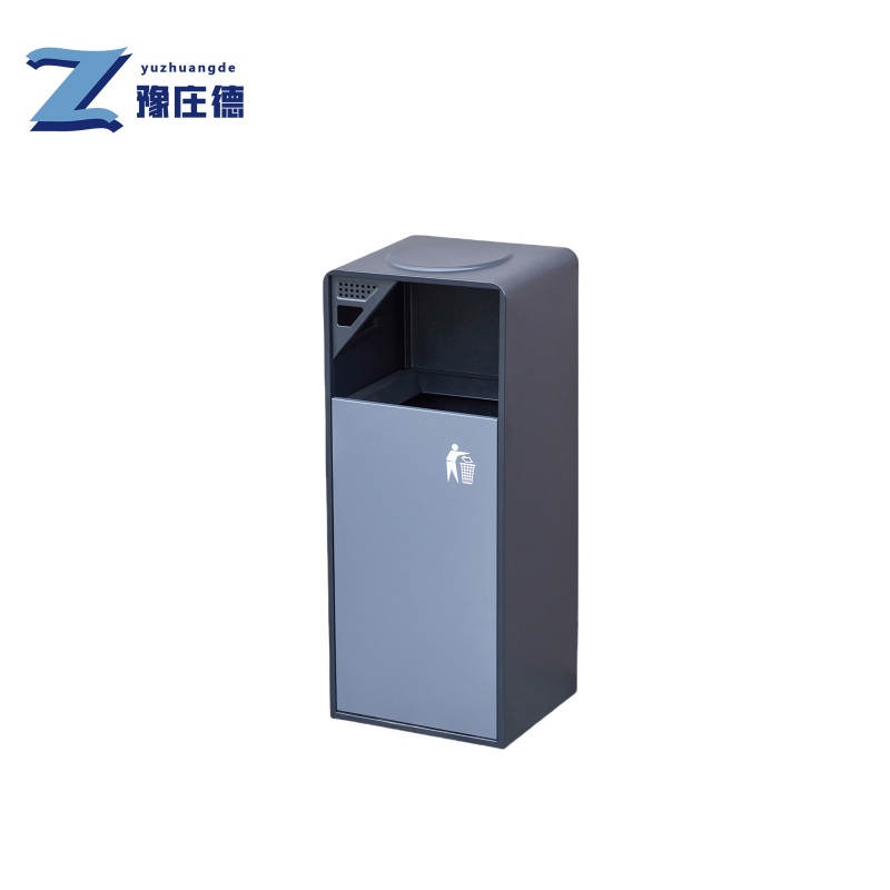 豫庄德户外不锈钢垃圾桶黑灰个高清大图