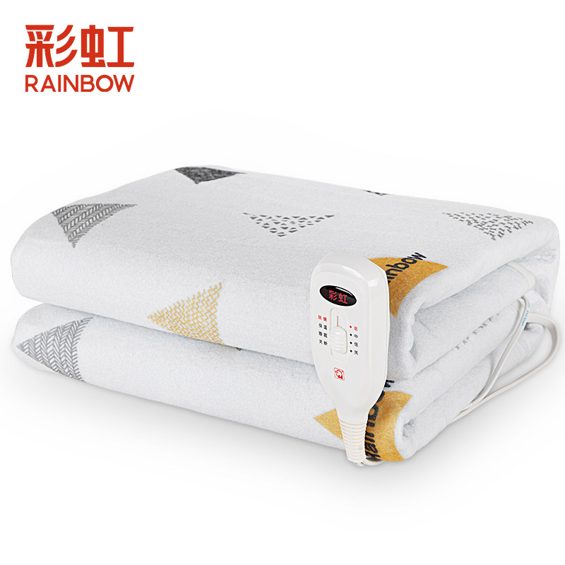 彩虹电热毯双人单控15米12米混色无纺布小型家用排潮除螨电褥子官方