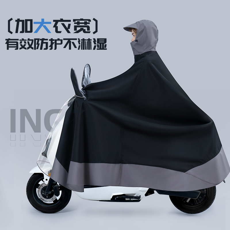 正雨雨衣电动电瓶车女款高级单人长款全身防暴雨新款加厚加大专用雨披高清大图
