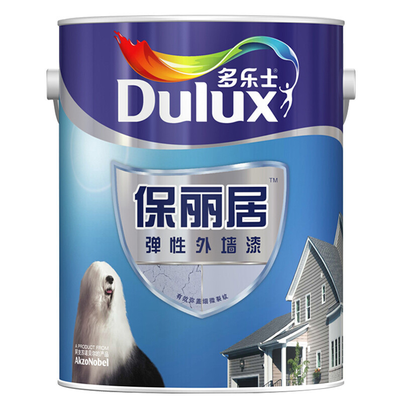 多乐士(Dulux) 保丽居弹性外墙漆乳胶漆外墙油漆涂料工程漆面漆A601 5L 哑光白色