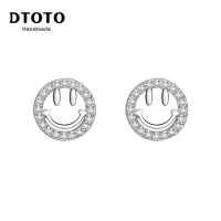 DTOTO 表情款笑脸精致简约时尚银耳饰耳钉 生日礼物