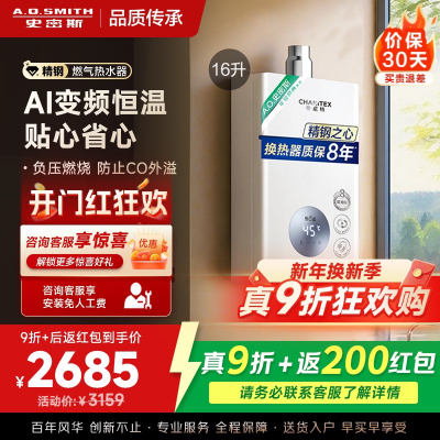 史密斯（A.O.Smith）佳尼特16升燃气热水器JSQ31-TC1