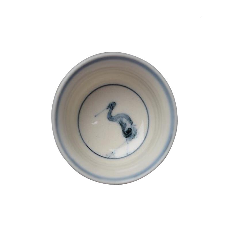 美帮汇民窑仿古青花玄纹君子茶杯木灰釉品茗杯双线瑞兽图主人杯茶盏高清大图