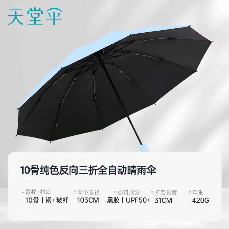 天堂伞31173E静蓝反向自开收晴雨伞(颜色随机)高清大图