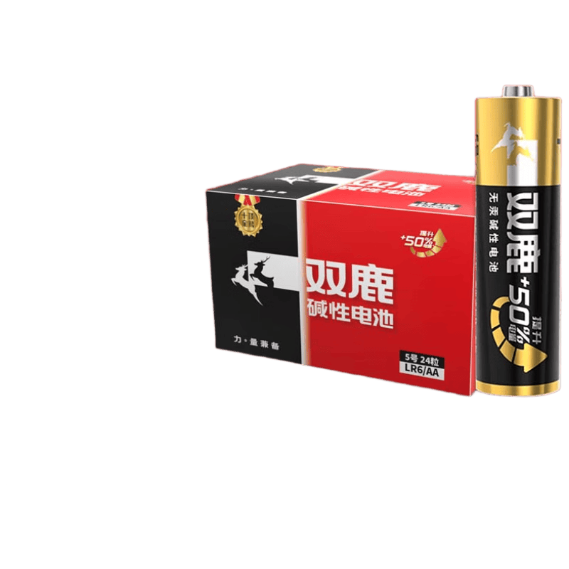 双鹿电池 5号电池24粒 五号碱性 适用儿童玩具/耳温枪/血糖仪/无线鼠标/遥控器/血压计/挂钟 LR6/AA高清大图