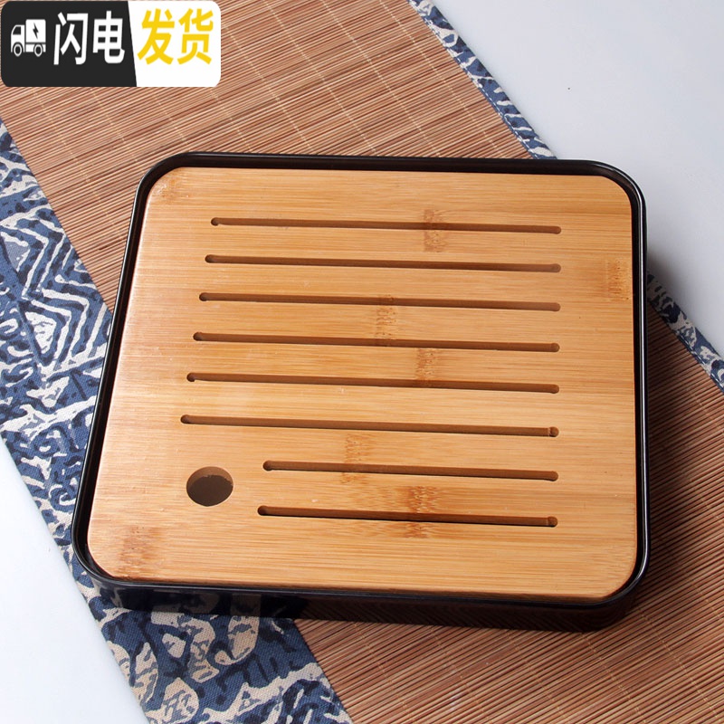 三维工匠旅行茶具套装便携茶壶茶盘户外家用旅游茶杯快客杯一壶二杯两四杯 桔红色如意壶2黑白杯+盘高清大图