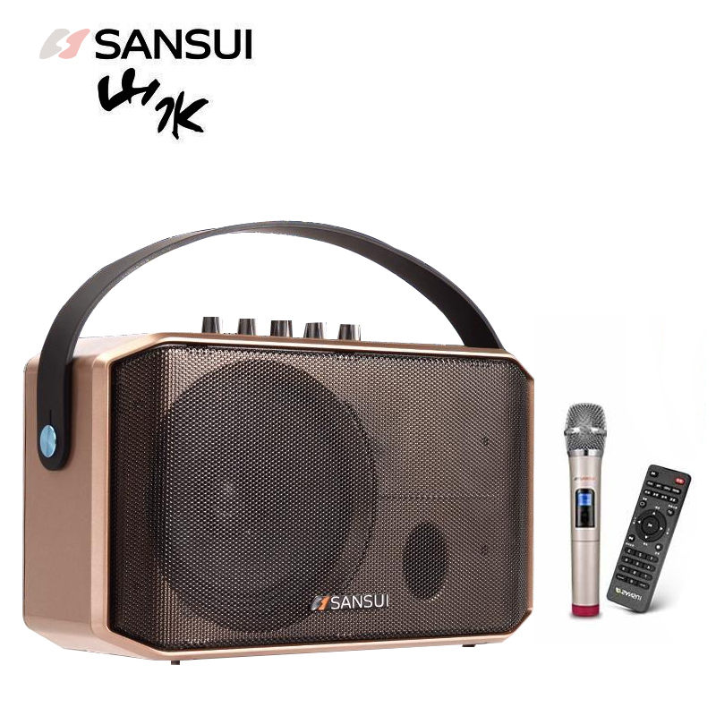 山水(SANSUI)SA1-05 户外广场舞音响 蓝牙音箱便携式手提移动音响内置电池配无线麦克风遥控器5英寸全频低音